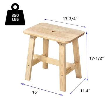 Lestar Solid Wooden Stool for Indoor and Outdoor Use