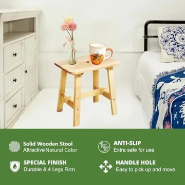 Lestar Solid Wooden Stool for Indoor and Outdoor Use