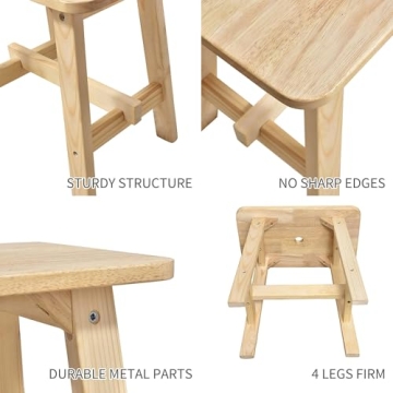 Lestar Solid Wooden Stool for Indoor and Outdoor Use