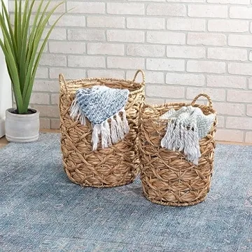 Honey-Can-Do Round Decorative Baskets Set of 2