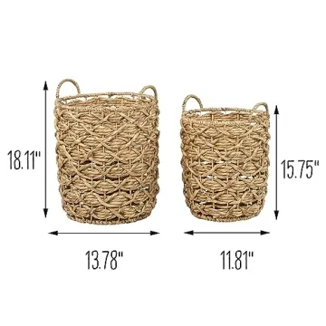 Honey-Can-Do Round Decorative Baskets Set of 2