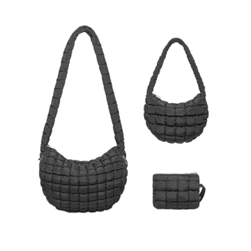 Trendy BAVERGE 3PCS Puffer Tote Bags Set for Women - Quilted & Stylish