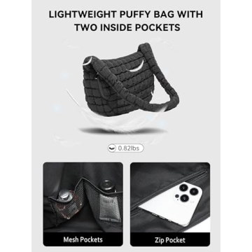 Trendy BAVERGE 3PCS Puffer Tote Bags Set for Women