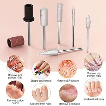 20000RPM Electric Nail Drill Compact Portable Efile Professional Manicure Pedicure Nail File Drill Kit for Acrylic, Gel Nails and Home Salon Use, Gold