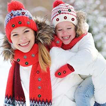 PAGOW 210Pcs Christmas Wooden Buttons, Buffalo Plaid Round Black Red White Green Buttons, 4 Holes Plaid Craft Buttons Bulk for Sewing DIY Decorations