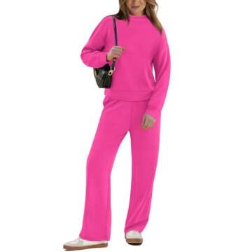 WIHOLL 2 Piece Outfits for Women Trendy 2024 Fashion Lounge Sets Fall Airport Outfits Active Matchin...