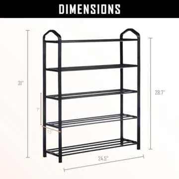 YSSOA 5-Tier Stackable Shoe Rack for All Spaces | Efficient Storage