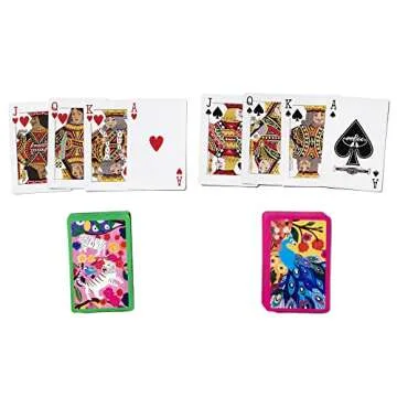 eeBoo: Piece and Love Monika's Peacock Bridge Playing Card Set (2 Decks), 54 Playing Cards in Each Deck, Old School Fun, for Ages 14 and up