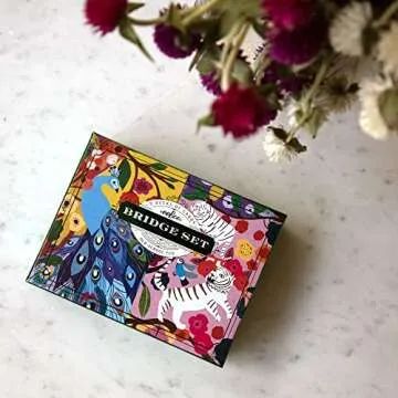 eeBoo: Piece and Love Monika's Peacock Bridge Playing Card Set (2 Decks), 54 Playing Cards in Each Deck, Old School Fun, for Ages 14 and up