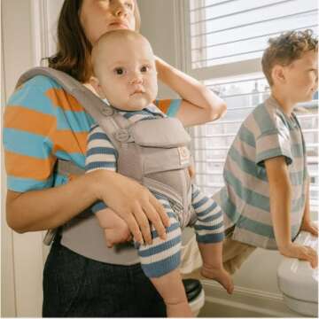 Ergobaby Omni Classic (formerly OMNI 360) All-Position Baby Carrier for Newborn to Toddler with Lumbar Support and Cool Air Mesh, 7-45 Pounds, Midnight Blue, One Size