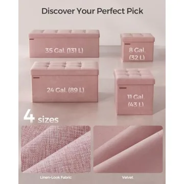 SONGMICS Storage Ottoman Bench, Foldable Ottoman Foot Rest, 15 x 43 x 15 Inches, End of Bed Bench, Storage Chest, Load up to 660 lb, for Living Room, Bedroom, Entryway, Jelly Pink ULSF277R01