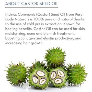 Organic Castor Oil for Eyelash and Eyebrow Growth - 1 fl oz