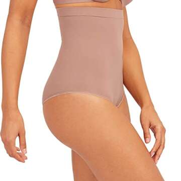 SPANX Comfort Seamless High-Waisted Briefs in Cafe Au Lait