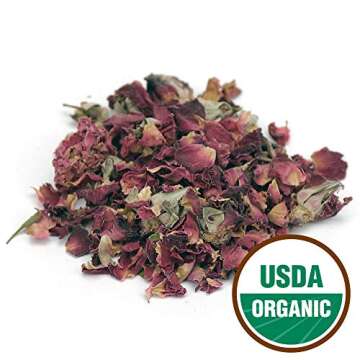 Starwest Botanicals Organic Red Rose Buds & Petals Whole, 1 Pound Bag