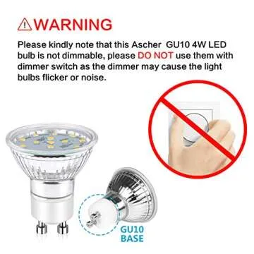 Ascher GU10 LED Bulbs, 50W Equivalent, 5-Pack