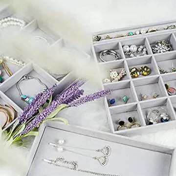 ProCase Stackable Jewelry Tray Set for Organized Storage