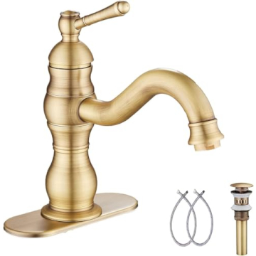 Antique Brass Bathroom Faucet GGStudy 360° Swivel Vanity Faucet
