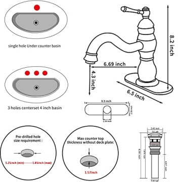 Antique Brass Bathroom Faucet with 360° Swivel Spout