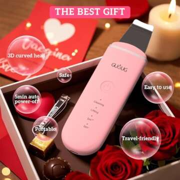 GUGUG Skin Scrubber Face Spatula - Skin Spatula Blackhead Remover Pore Cleaner with 4 Modes, Skin Care Tools-Pink