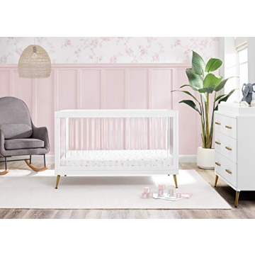 Delta Children Sloane 4-in-1 Acrylic Crib with Conversion Rails