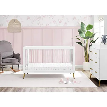 Delta Children Sloane 4-in-1 Acrylic Crib with Conversion Rails