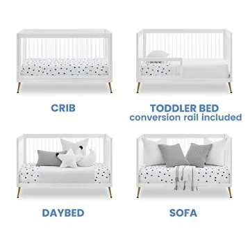 Delta Children Sloane 4-in-1 Acrylic Crib with Conversion Rails