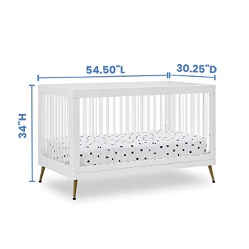 Delta Children Sloane 4-in-1 Acrylic Crib with Conversion Rails