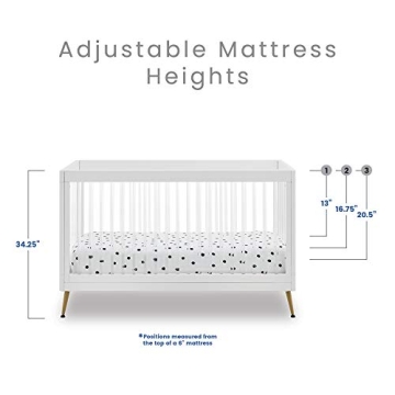 Delta Children Sloane 4-in-1 Acrylic Crib with Conversion Rails