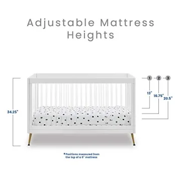 Delta Children Sloane 4-in-1 Acrylic Crib with Conversion Rails