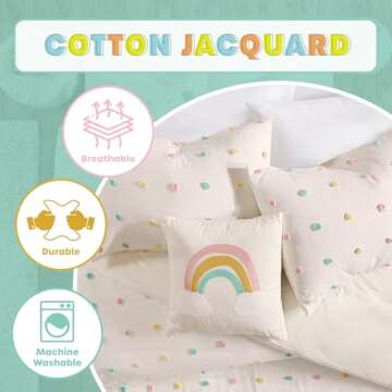 Urban Habitat Kids Cotton Jacquard Pom Comforter Set, Full/Queen, Callie Multi
