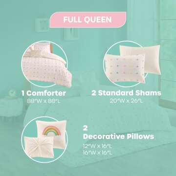 Urban Habitat Kids Cotton Jacquard Pom Comforter Set, Full/Queen, Callie Multi