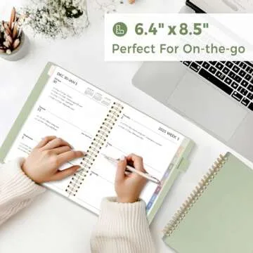 SUNEE 2025 Weekly & Monthly Planner 6.4"x8.5"- 12 Month (January 2025 - December 2025), Vegan Leather Cover, Pocket, Bookmark, Notes, Monthly Tab