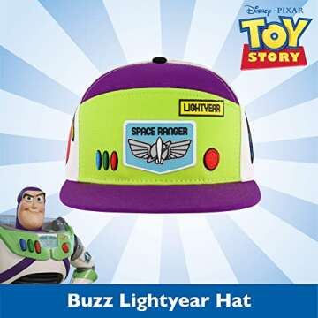 Disney Pixar Toy Story 4 Baseball Cap, Buzz Lightyear Adult Snapback Hat with Flat Brim, Multicolor,...