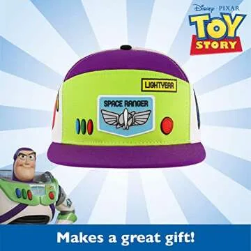 Disney Pixar Toy Story 4 Baseball Cap, Buzz Lightyear Adult Snapback Hat with Flat Brim, Multicolor, One Size