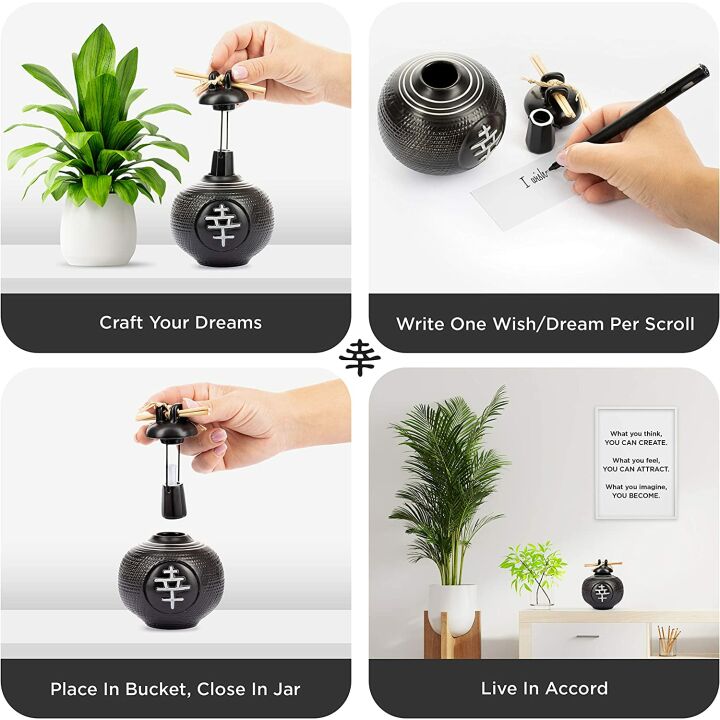 Zen Wishing Pot for Daily Affirmations and Blessings