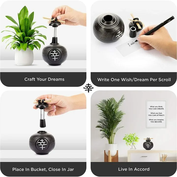 Zen Wishing Pot for Daily Affirmations and Blessings