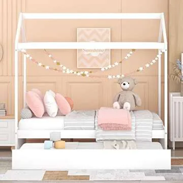 Stylish Montessori-Inspired Full House Bed with Trundle