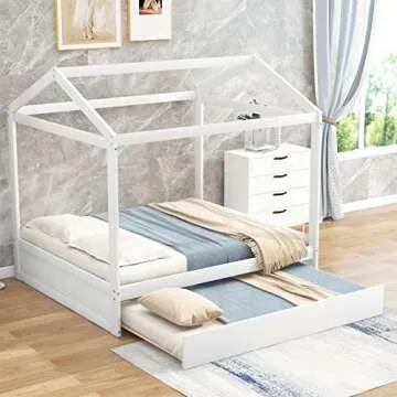 Stylish Montessori-Inspired Full House Bed with Trundle