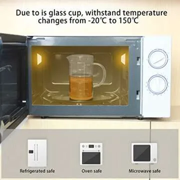 Clopare Glass Measuring Cup with Measurements, 2-Cup, High Borosilicate Clear Measuring Cups with Insulated handle, 16oz, 500ml