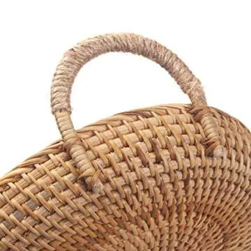Rattan Round Fruit Basket Stylish Wicker Serving Tray