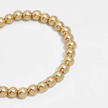 BaubleBar Pisa Stretch Bracelet - 14k Gold-Plated Beaded Bracelet for Women, Stacking Bracelet, Gold...