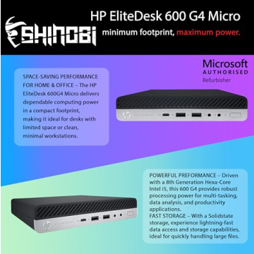 HP EliteDesk 600 G4 Mini PC | Intel Core i5-8500T | 16GB RAM | 512GB SSD | Renewed