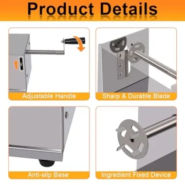Curly Fry Cutter - Stainless Steel Manual Spiral Slicer