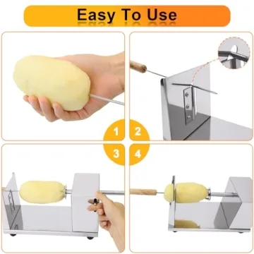 Curly Fry Cutter - Stainless Steel Manual Spiral Slicer