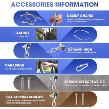 Aokitec Sensory Swing for Kids with Hardware Included