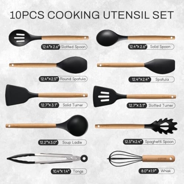 CAROTE Silicone Cooking Utensils Set for Nonstick Cookware
