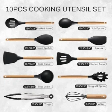 CAROTE Silicone Cooking Utensils Set for Nonstick Cookware