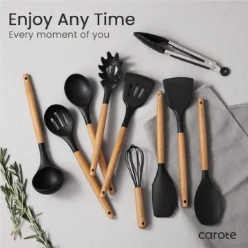 CAROTE Silicone Cooking Utensils Set for Nonstick Cookware