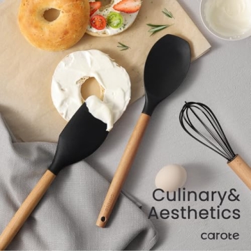 CAROTE Silicone Cooking Utensils Set for Nonstick Cookware