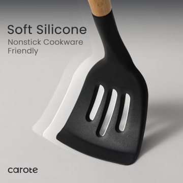 CAROTE Silicone Cooking Utensils Set for Nonstick Cookware